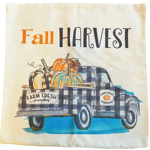 4TH EMOTION FALL DECOR PILLOW COVERS 18x18 SET OF 4 Farmhouse Sofa Couch Linen - Picture 5 of 12